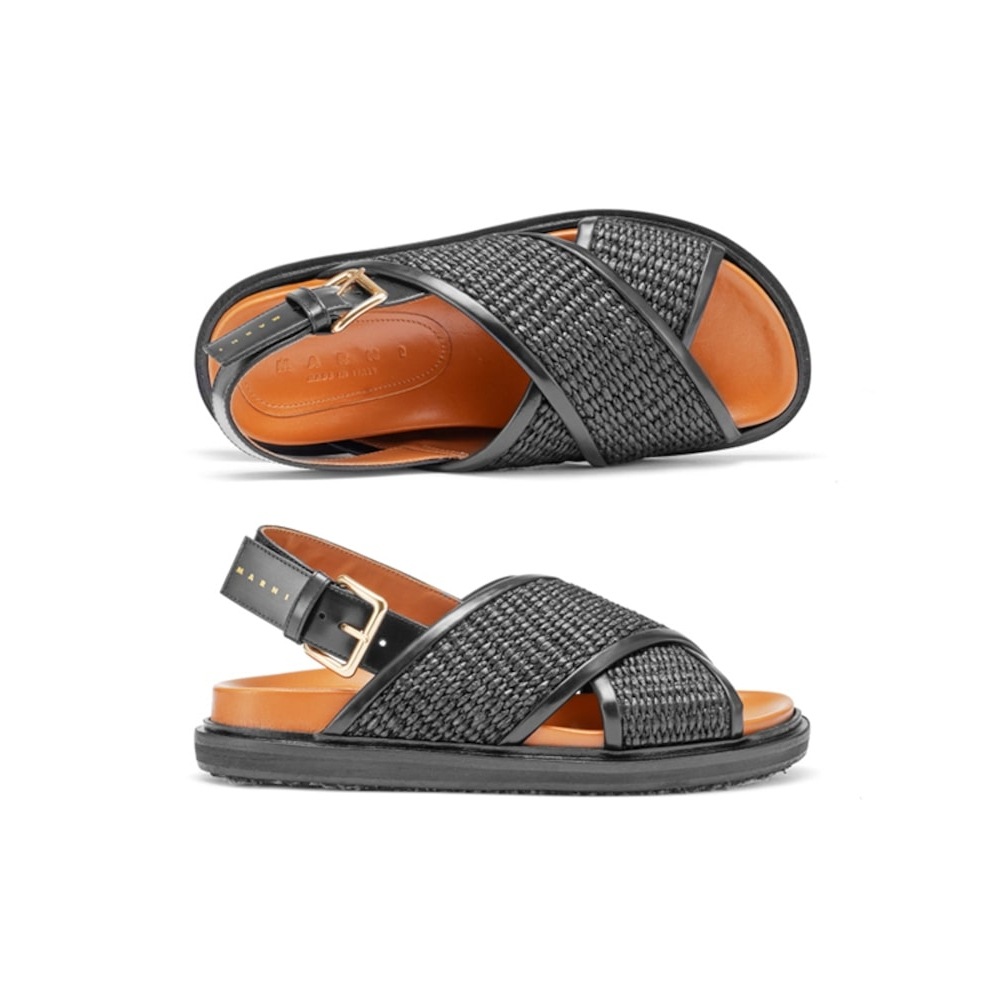 MAISON MARGIELA パースベットクリスクロスラフィアサンダル P3860 ZO166