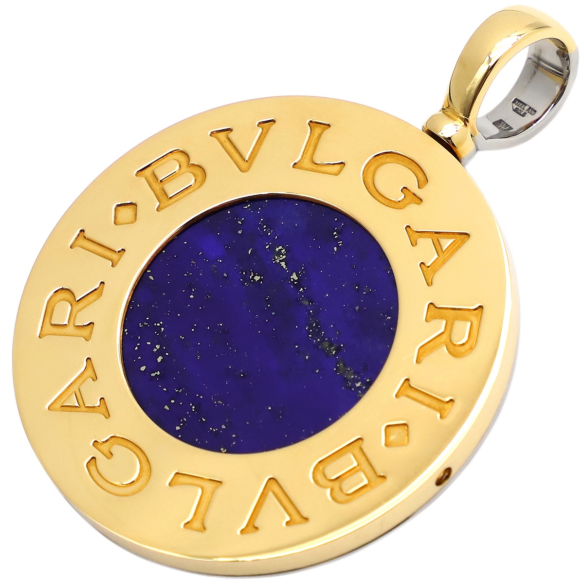 ブルガリ BVLGARI ペンダントトップ ブルガリブルガリ K18YG ステンレス ラピスラズリ オニキス イエローゴールドXシルバー 紫 黒 18K 2way 【中古】