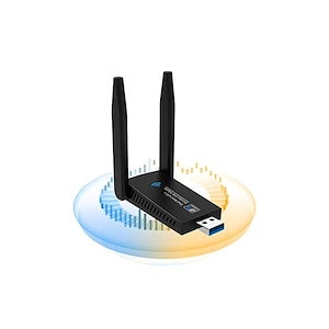 2022 無線lan 子機 KIMWOOD wifi usb 1300Mbps 2.4G/5G デュアルバンド USB3.0 wifi 子機 5dBi超高速通信 回転アンテナ 802.11ac/n/a