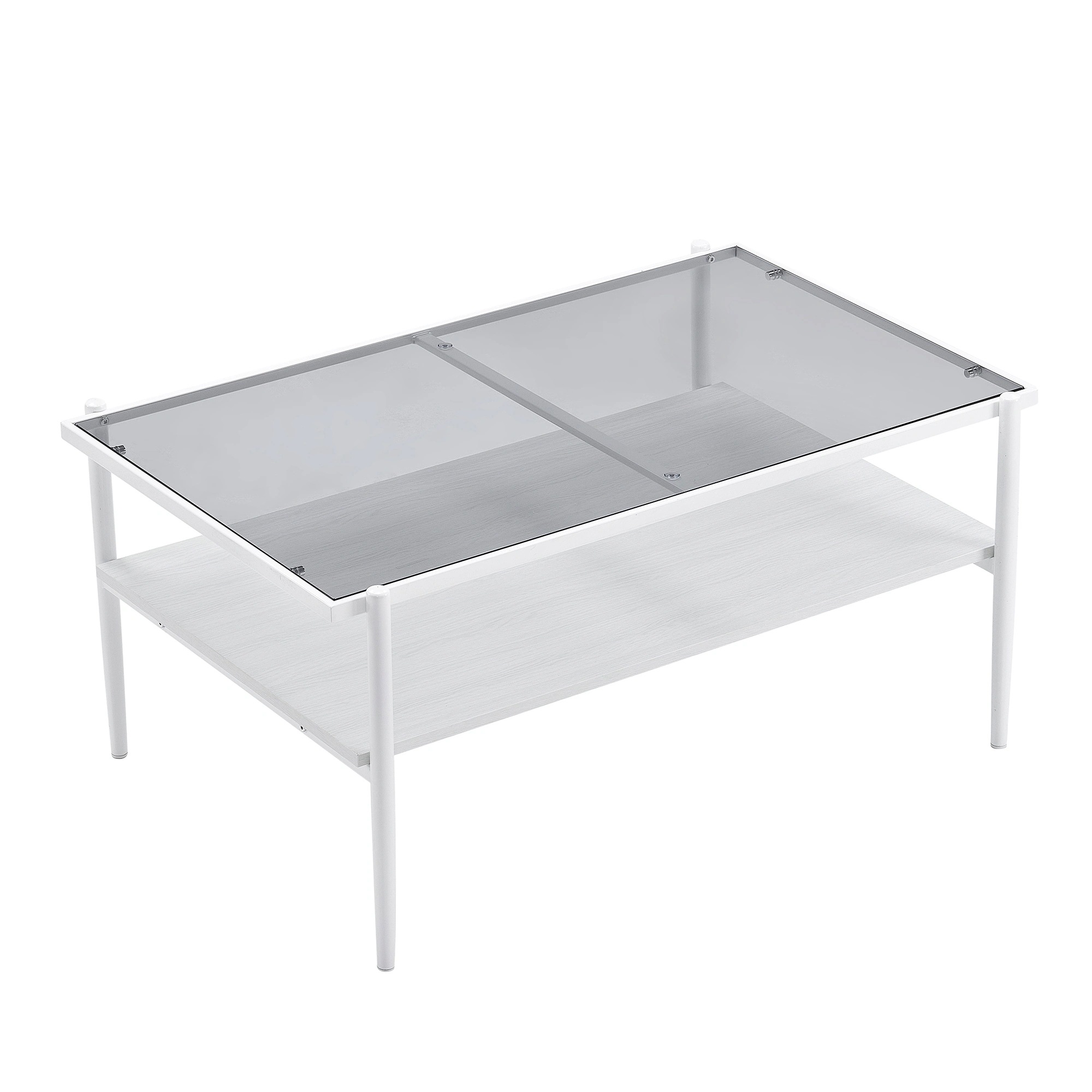 I88収納付きセンターテーブル ローテーブル センターテーブル ガラステーブル 二段収納 強化ガラス おしゃれ リビング 一人暮らし スチール脚 ガラス天板 幅90