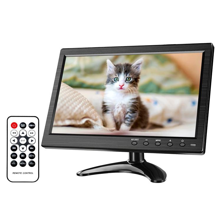 10.1インチ汎用カラーモニター 車載モニタ 1024×600 広視野角 IPS HDMI/VGA/RCA/BNC入力可 USBメディア スピーカー内蔵 リモコン対応 スタンド付 CMN101NEW
