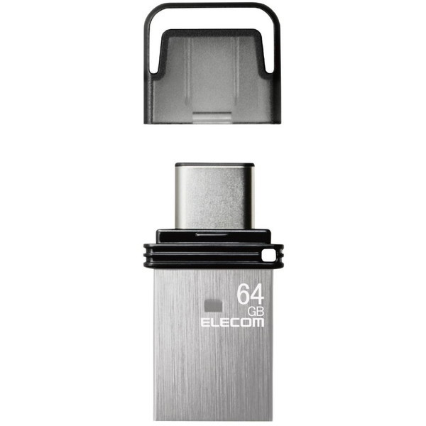 MF-CAU32064GSV シルバー USBメモリ 64GB USB3.2(Gen1)/3.1(Gen1)/3.0/2.0 2in1 (Type-C / USB A) キャップ式 メーカー直送