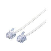 ていばん|MJ-20WH スリムモジュラケーブル(ホワイト)(4芯)|電話機・FAX