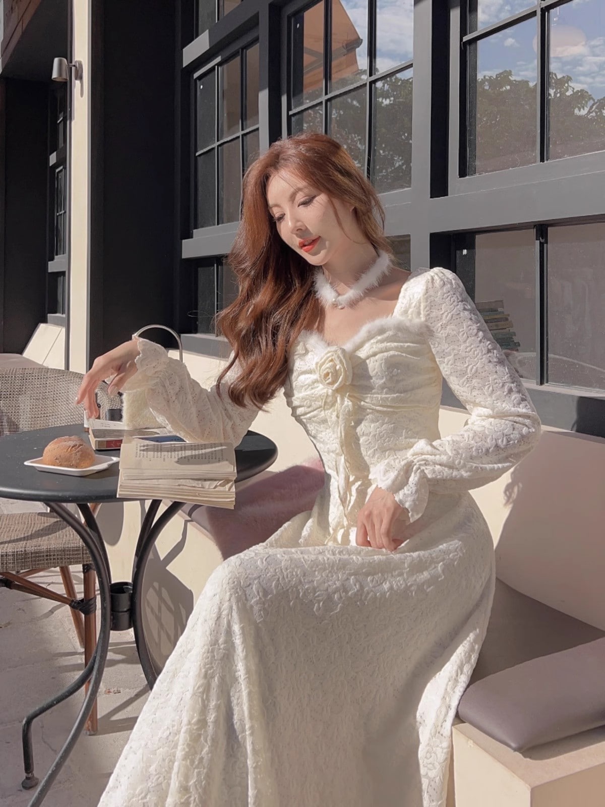 Zhang Xinziのフランス社交界のエレガントなレースのドレス妖精のスカート秋冬のインナースカートU34