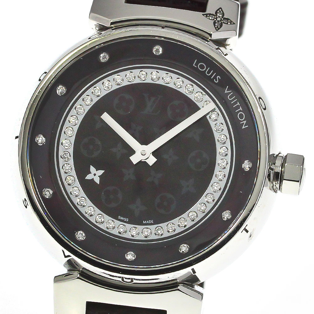 ルイ・ヴィトン LOUIS VUITTON Q1319 タンブール ディスク アマラント ディアモンMM ダイヤモンド クォーツ レディース _760445【中古】