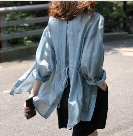 【送料無料】レディース ブラウス シアーブラウス バックシャンブラウス バックシャン