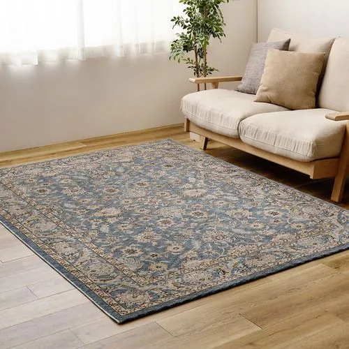 【メーカー直送品】萩原 ウィルトンラグ ABERDEEN ラグナ 約230×230cm ブルー