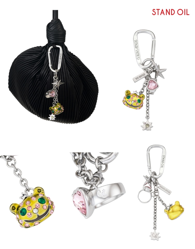[正規品] 韓国限定 人気ファッショントレンドアクセサリー キーホルダー Princess Bear キーリング - Silver