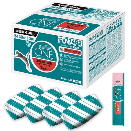 ピュリナワンキャット ドライ 室内飼い猫用 インドアキャット サーモン&ツナ 4.4KG(440G×10袋入