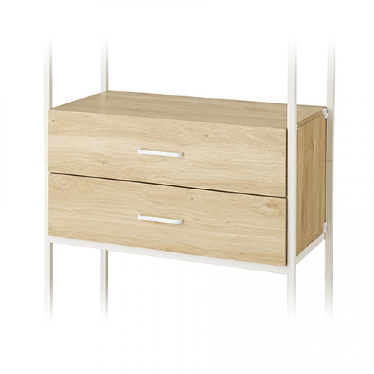 ドウシシャ ウッドシェルフ用 2段チェスト CN-F2C80NA ナチュラル 幅74.5cmｘ奥行42cm スチールラックパーツ ルミナス