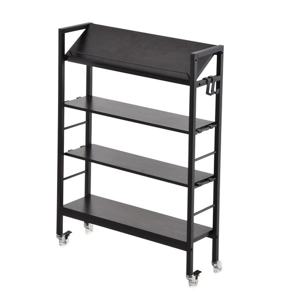 B.Bファニシング ONES0380MOBLK ブラック KAKERU キャスター付 スリム収納ラック 棚 メーカー直送