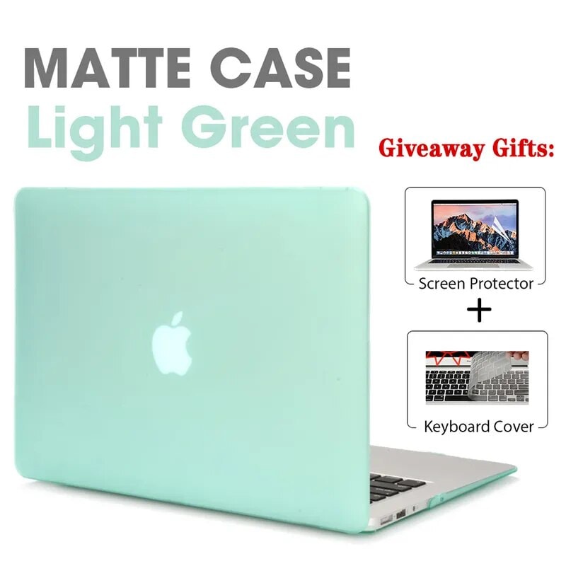 Macbook Air 13 a2337 a1466用のつや消しラップトップケース macbook pro用のマット保護カバー macboo Light Green Air M2 2023 A2941