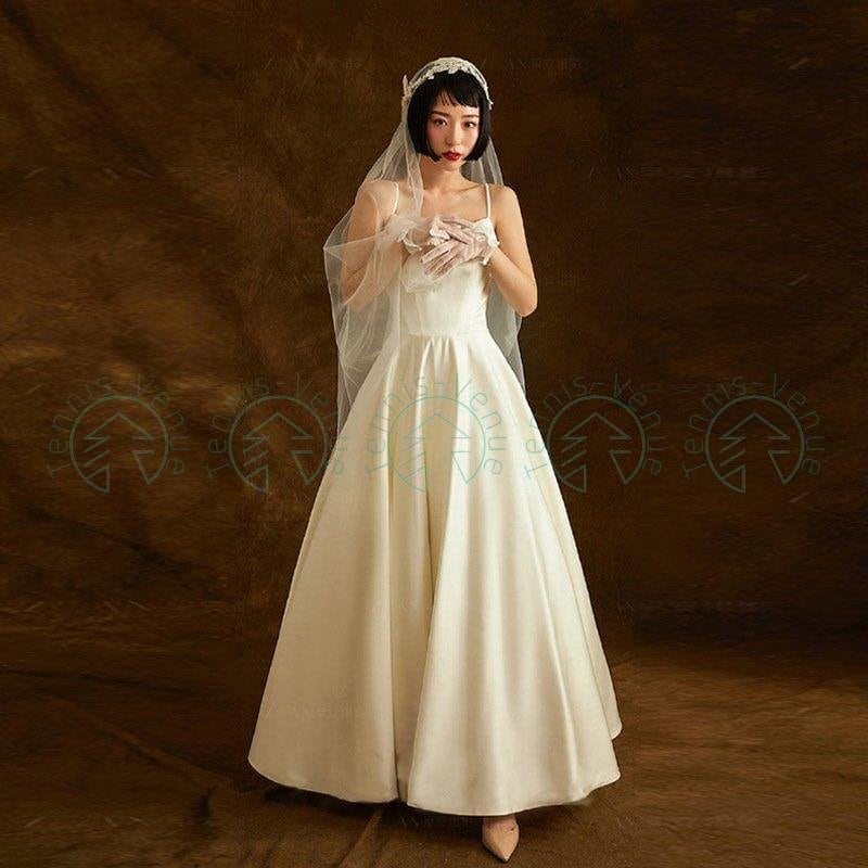 ウェデイングドレス 結婚式 二次会 旅行 前撮り ノースリーブ ロングドレス 花嫁 キャミソールドレ