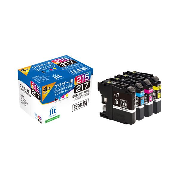 インクカートリッジ ブラザー brother 互換品 LC217/215-4PK 4色パック プリンター コピー機 リサイクル ジット JIT-B2172154P