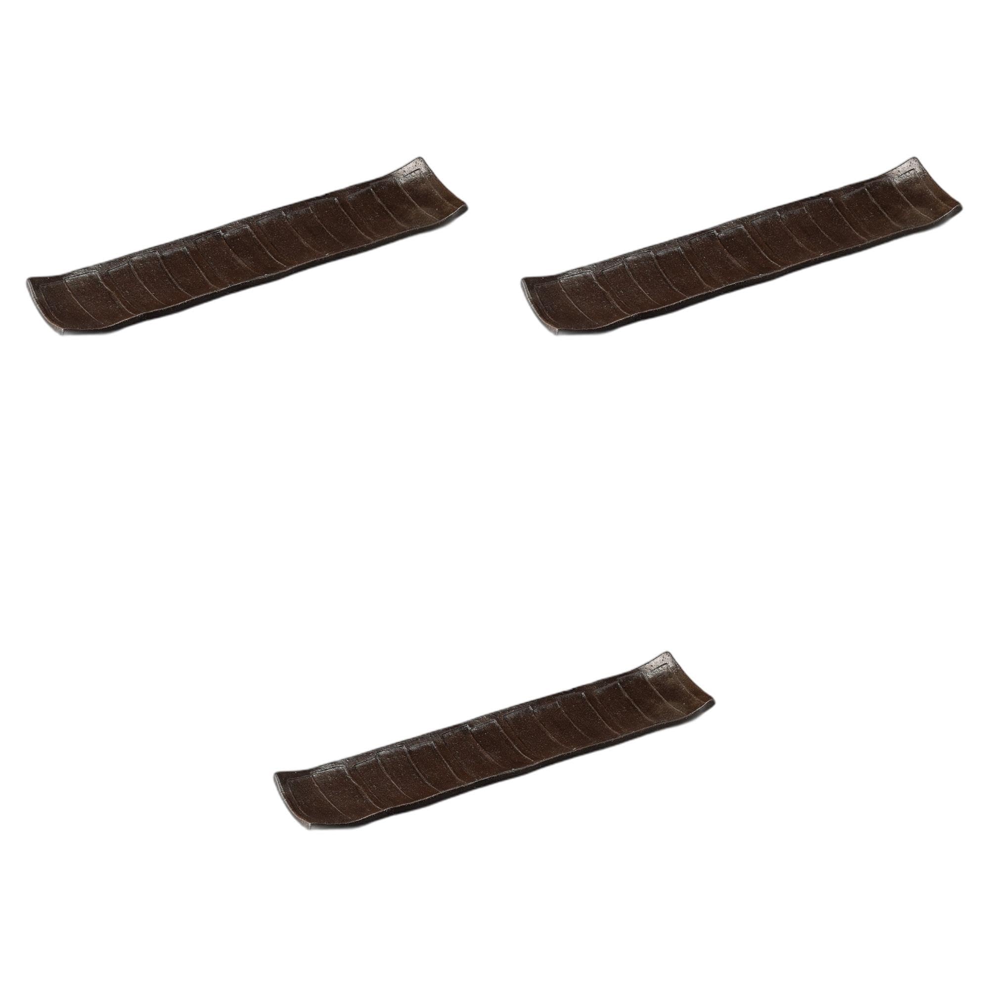 セトモノホンポ(Setomonohonpo) 3個セット 渋釉前菜長皿（手造り） [ 45×10×2cm ] 長皿陶磁器