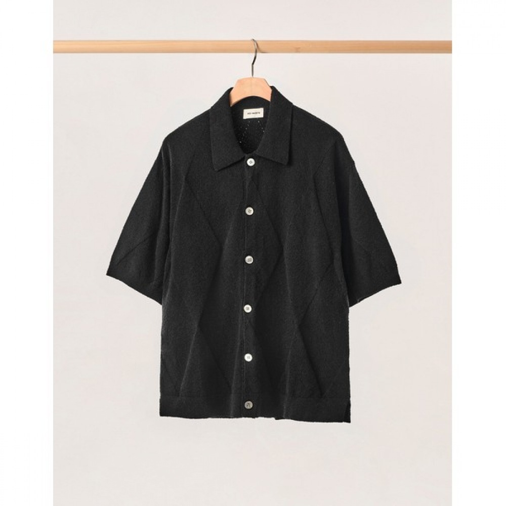 [ヘッジス] 24SS ブラックブークルショートスリーブニット HZSW4E802BK 10,772円