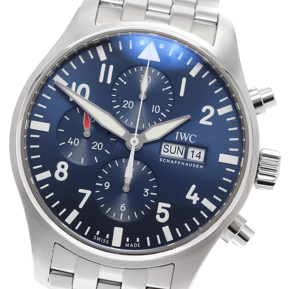 IWC SCHAFFHAUSEN IW377714 パイロットウォッチ プティ プランス デイデイト クロノグラフ 自動巻き メンズ _906031【中古】