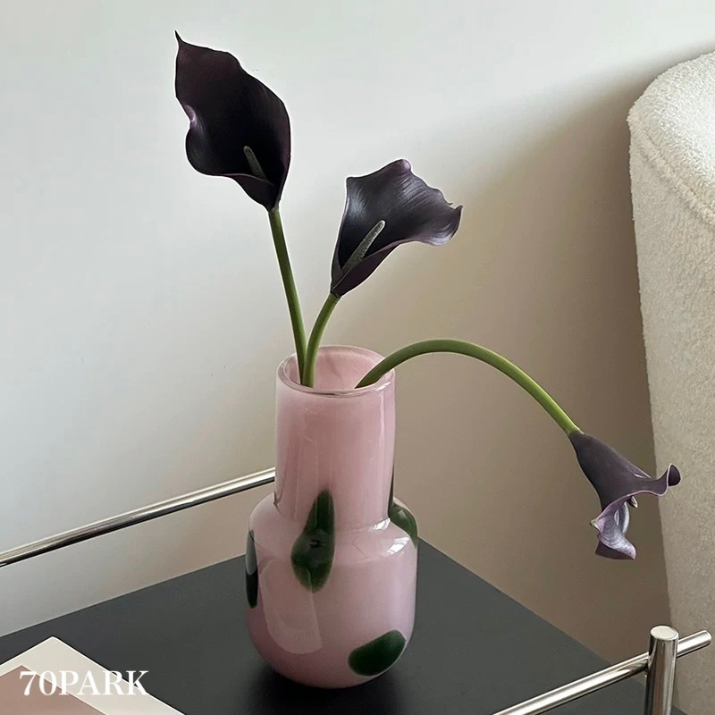 グリーン ドット ピンク ガラス フラワーベース 花瓶 おしゃれ 韓国インテリア 韓国雑貨 韓国っぽ 北欧 北欧インテリア 韓国 インテリア雑貨 韓国 70PARK 6,142円