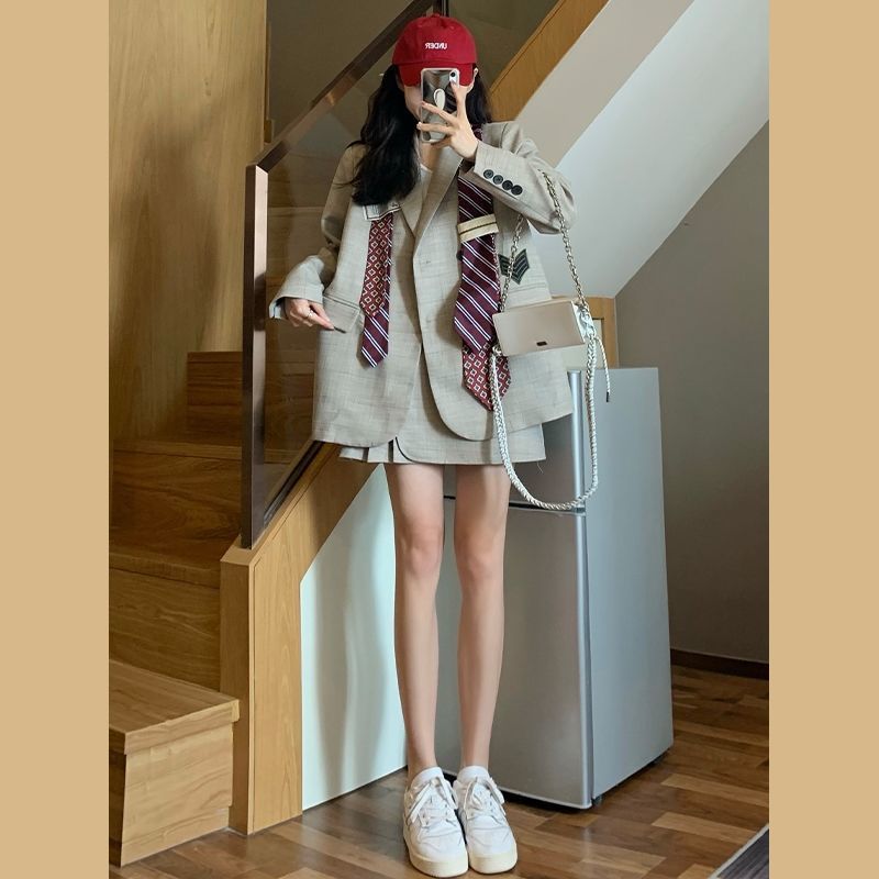 【2点セット】 カレッジ jk制服 スーツ アウター+カレッジ 大人気 ファッションスーツ 気質 冬服 レディース