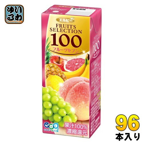 エルビー フルーツセレクション フルーツセブン100 200ml 紙パック 96本 (24本入×4 まとめ買い) フルーツジュース