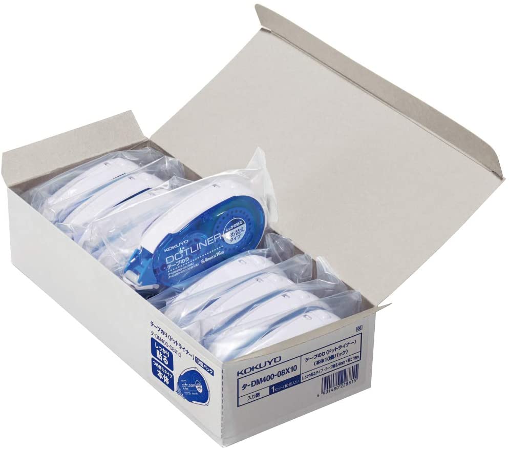 （まとめ買い）テープのり ドットライナー 強粘着 本体10個パック タ-DM400-08NX10 [x3]