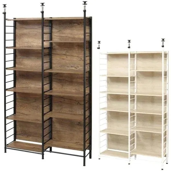 シェルフ ラック 棚 突っ張り 間仕切り パーテーションラック つっぱり 省スペース 木製 おしゃれ 北欧