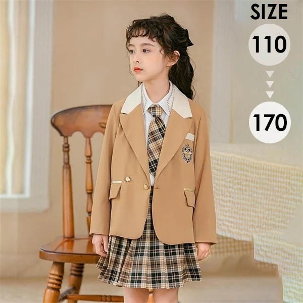 卒業式 スーツ 女の子 小学生 入学式 スーツ キッズスーツ 女児スーツ（ジャケット スカート シャツ ネクタイ）レッド イエロー ジャケット フォーマルスーツ かわいい 七五三 入学式 ガール 卒