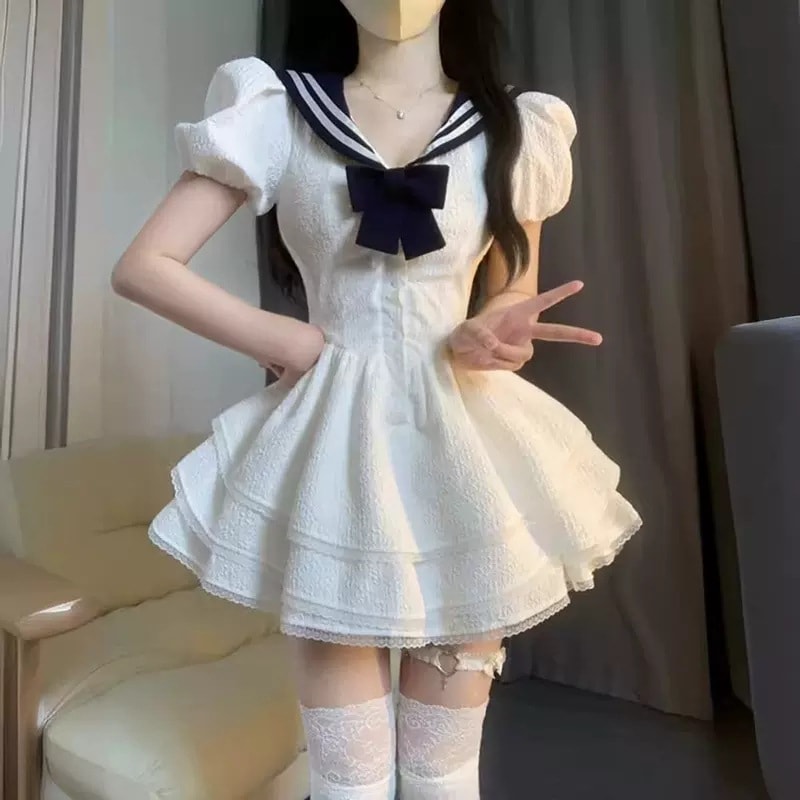 【1つ買うと10つ無料】大学スタイルの小さなスカート3層のレースは純粋な欲望で甘いパフスカート