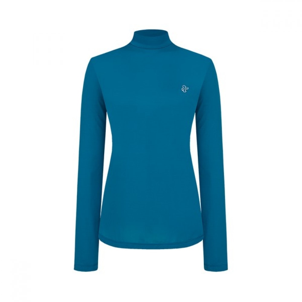 [ルイカステル] レディースアイルカザンストライプタートルネックTシャツ (クールフィーリング)