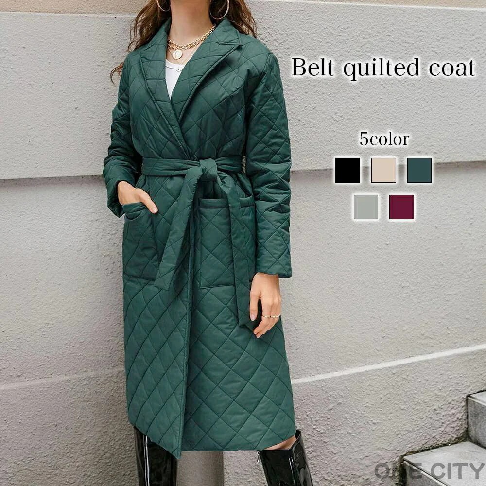 チェスターコート レディース ベルト付きキルティングコート 軽い 着こなし ステンカラーコート ショート 40代 秋 トレンチコート 英国 50代 服 チェック 細身 人気 春 キャメル ショート丈