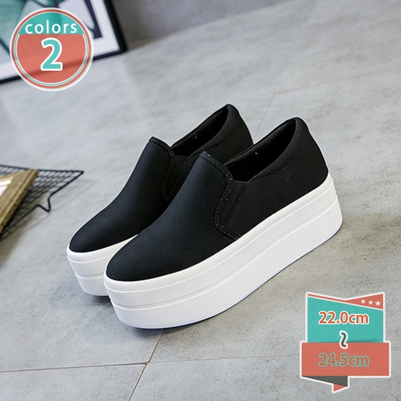 クーポン スリッポン スニーカー シューズ ローカット 厚底 インヒール 軽量 サイドゴア レディース 春 夏 秋 低反発 無地 大きいサイズ 歩きやすい カジュアル 大人 楽ちん 履きやすい ウォー