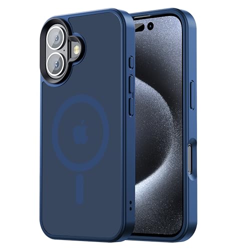 【米軍規格・MagSafe対応】 iPhone 16 用 ケース 半透明 マグネット搭載 ワイヤレス充電 耐衝撃 耐久性 全面保護 黄ばみなし ストラップホール付き イフォン16用 カバー マグセーフ 5,004円