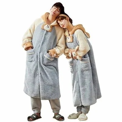 メンズ レディース ペアルック パジャマ モコモコパジャマ 裏起毛 厚くす 可愛 寝間着 部屋着