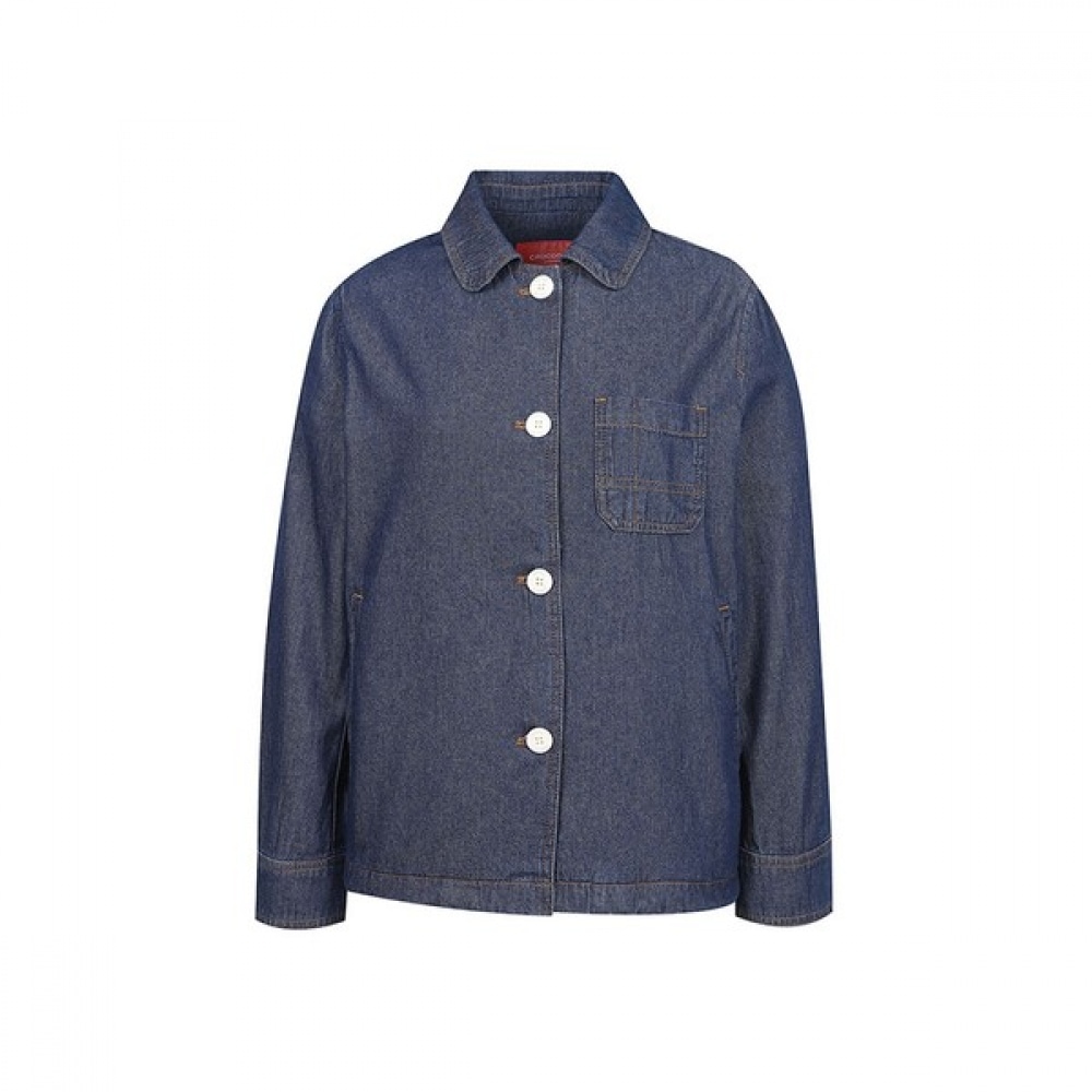 [クロコダイルレディ] ブルーカジュアルデニムコットンジャケットCLCMJK201