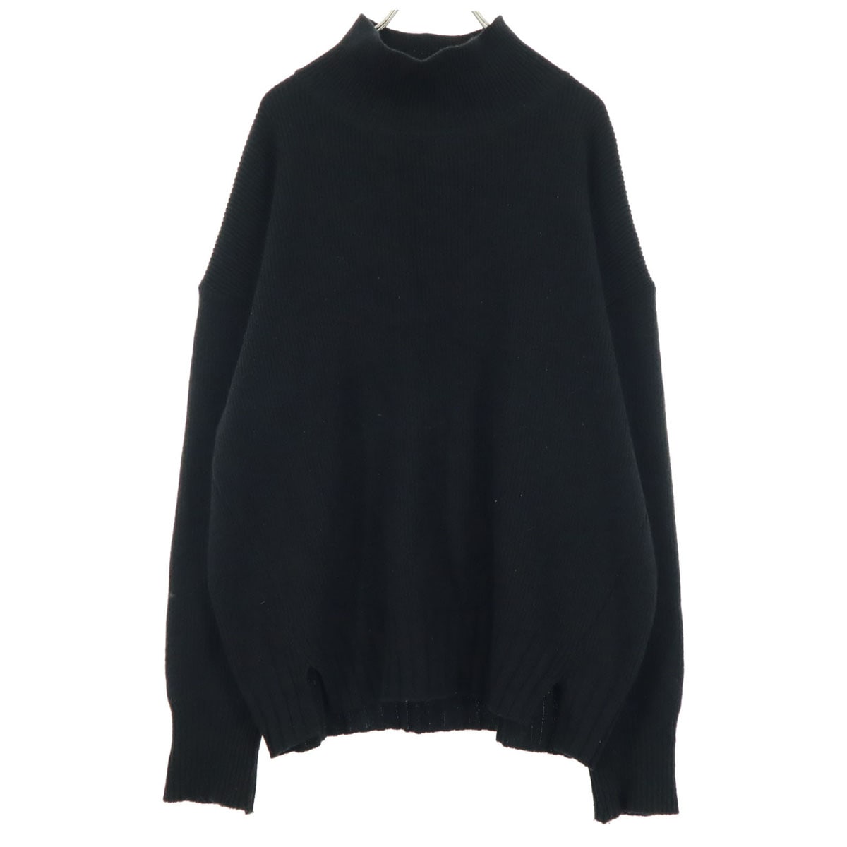 美品 日本製 長袖 ハイネック セーター F ブラック レディース 古着