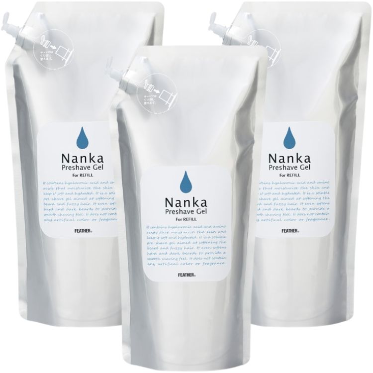 3個セット フェザー プレシェーブジェル 軟化 1000g 詰め替え用 Nanka