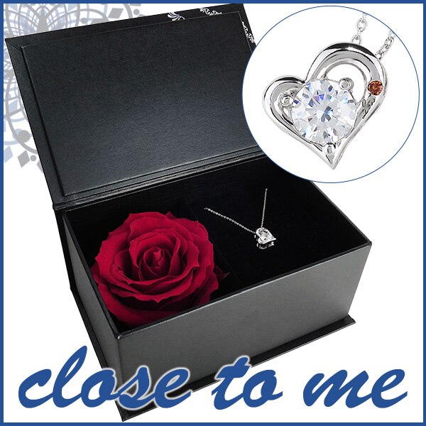 close to me オープンハート ジルコニア レッドダイヤモンド シルバー