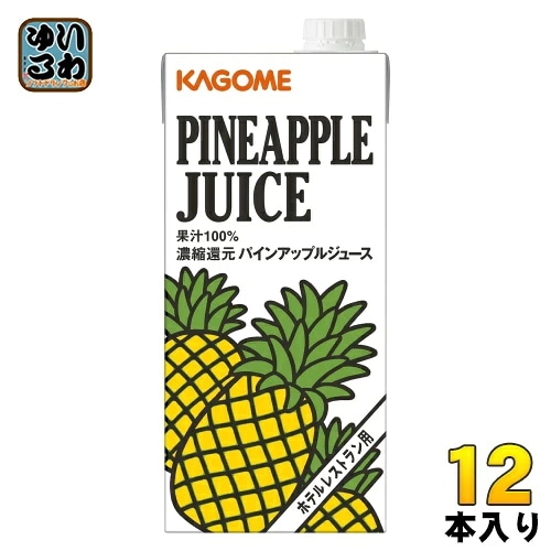 カゴメ パインアップルジュース ホテルレストラン用 1L 紙パック 12本 (6本入×2 まとめ買い)
