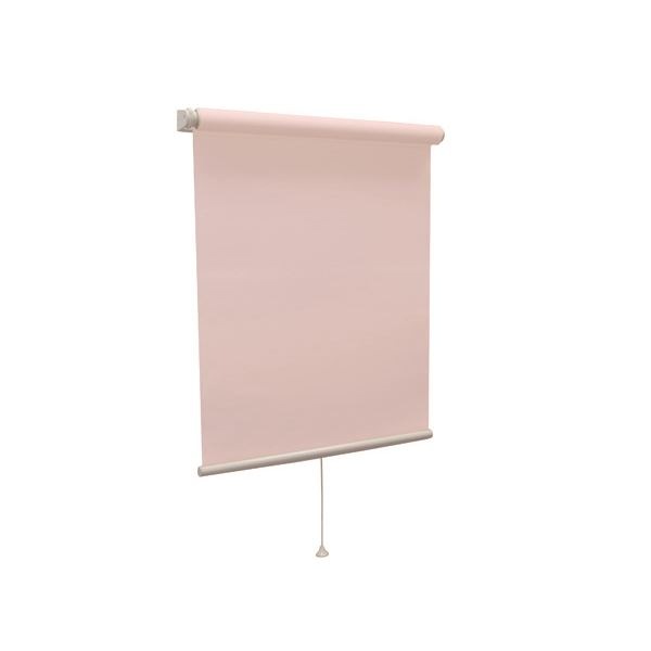 モダン ロールスクリーン (無地ウォッシャブル 60cm×135cm ピンク) 日本製 巻取りスピード調整機能付き 『ティオリオ』