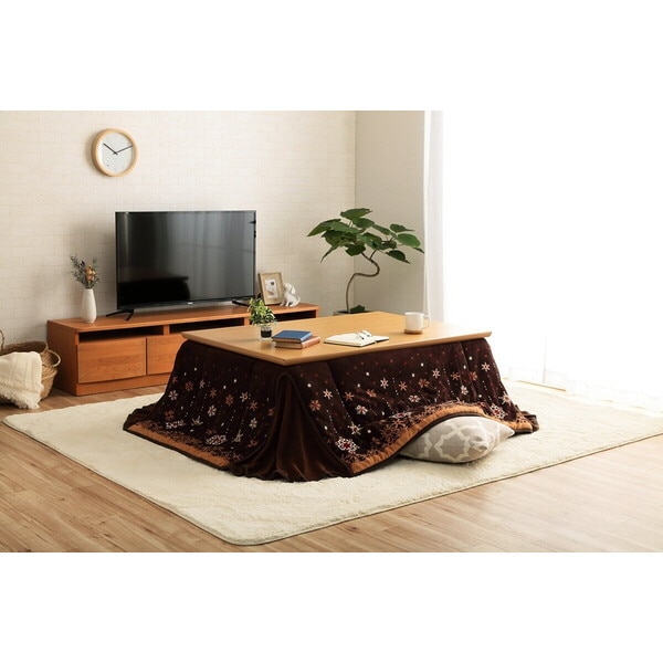 1170280061421 こたつ布団 おしゃれ 省スペース 正方形 ノルディック柄 電気代節約 ふわふわ なめらか ブラウン 約 175×175cm メーカー直送
