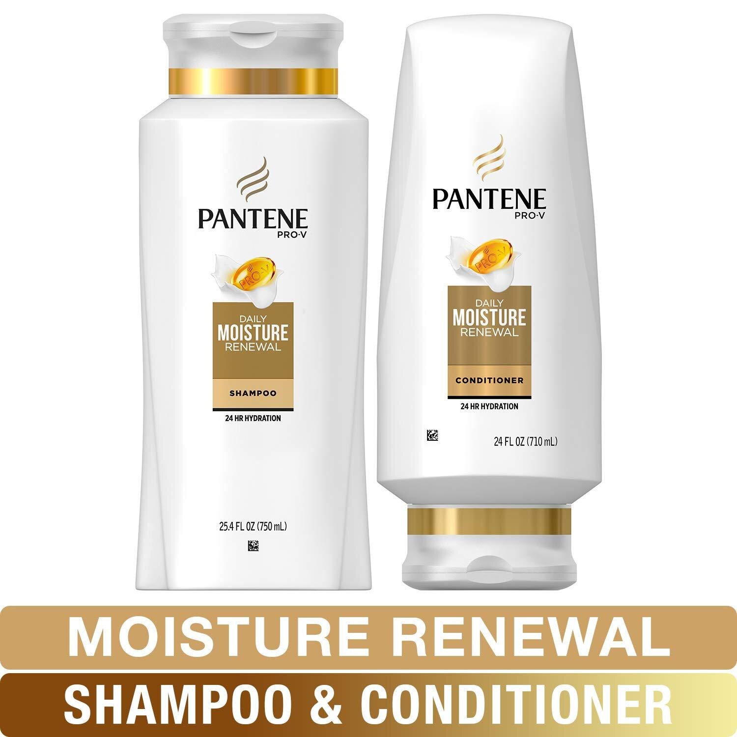 Pantene Moisturizing Shampoo and Silicone-Free Con