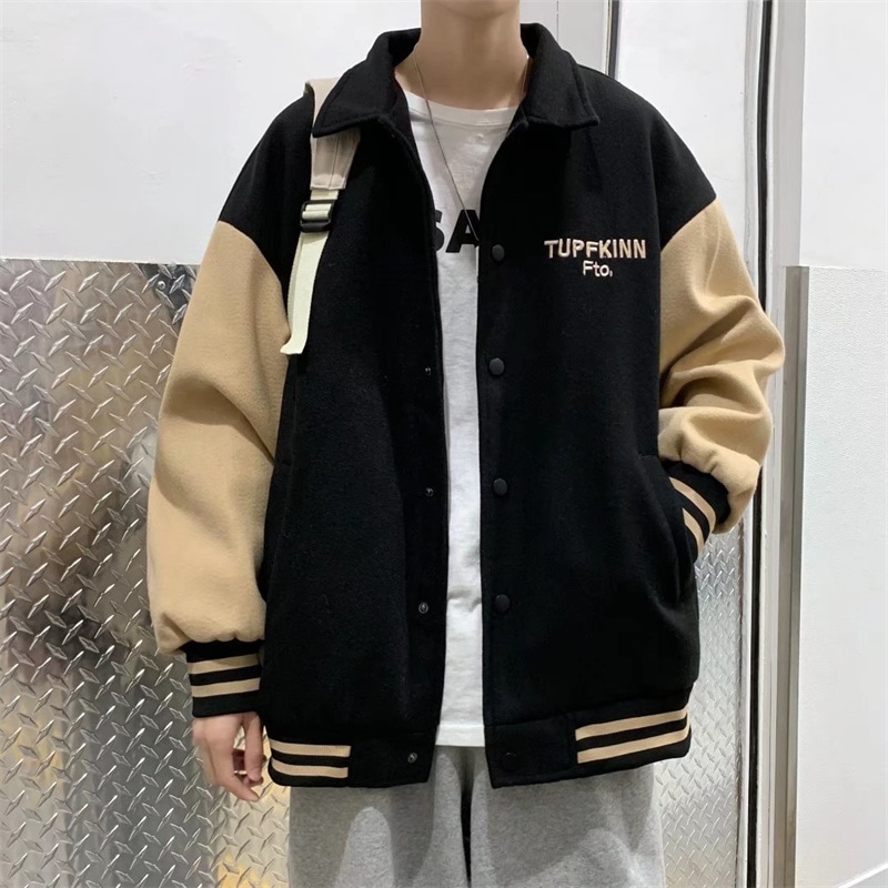 レトロな野球のジャケットの男性の春と秋の王道ファッションのハンサムなジャケットのトレンド百服に緩いモデル