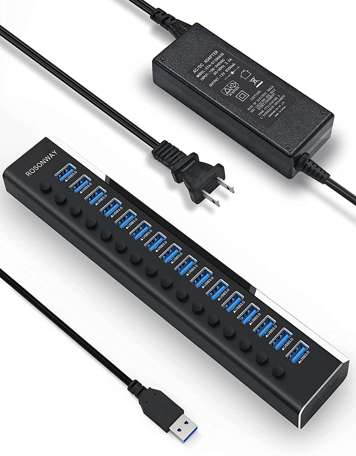 【本日限定価格】 ROSONWAY 独立スイッチ ACアダプタ付き 12V/8.3A 5Gbps高速