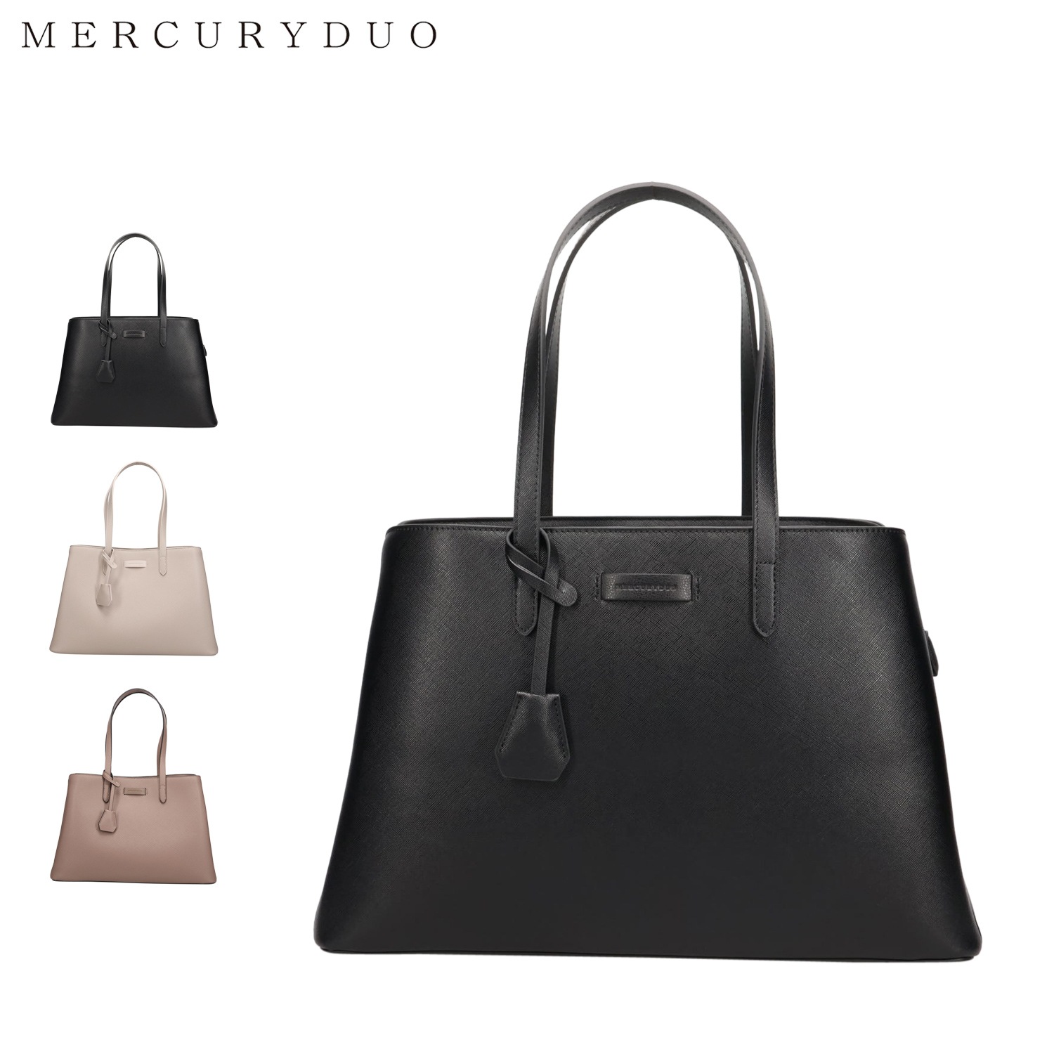トートバッグ レディース A4 大容量 軽量 ブラック ベージュ 黒 MER-91010B