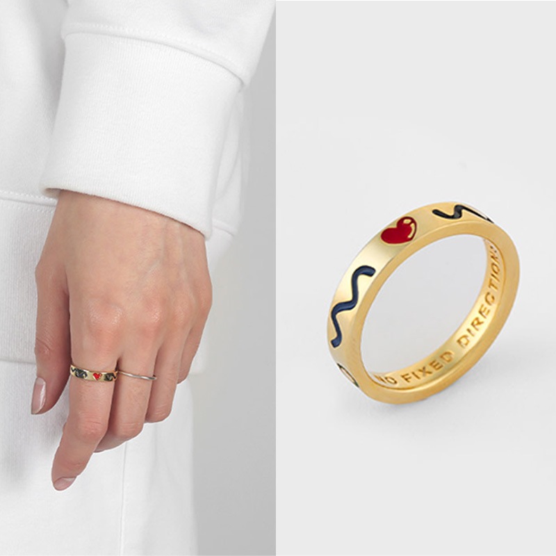 [SILVER925]ドゥードル リング4mm (18K ゴールド プレート)韓国ファッションスタイル 韓国の指輪 韓国人気ジュエリー