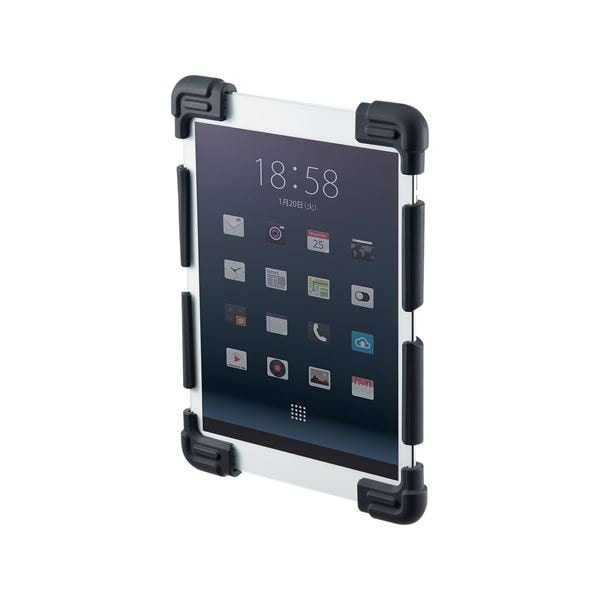 (まとめ)サンワサプライ 耐衝撃シリコンケース(8.911.6インチ) PDA-TABH4BK(×3セット)