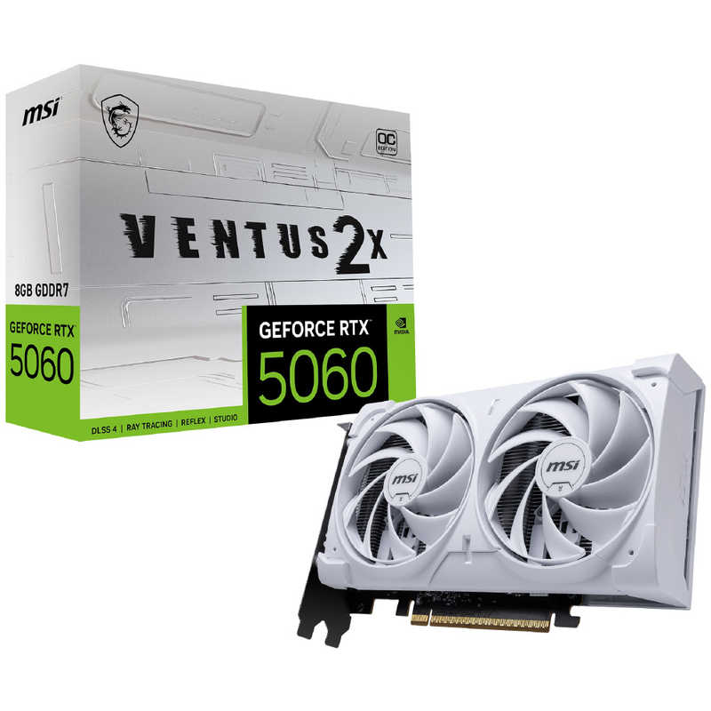 MSI　GeForce RTX 5060 8G VENTUS 2X OC WHITE ［GeForce RTXシリーズ / 8GB］　GeForceRTX50608GVENTUS2XOCWHITE