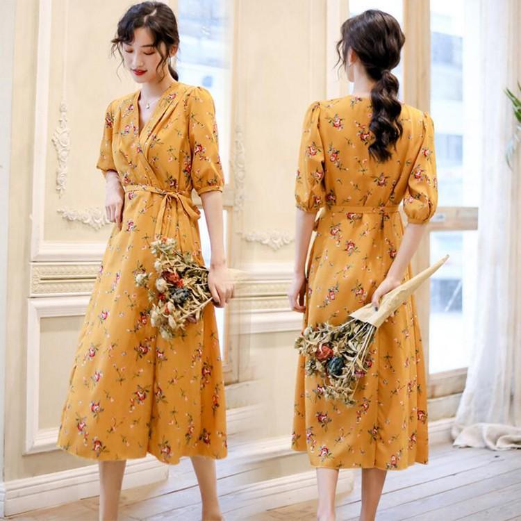 ワンピース レディース ワンピース 春夏 花柄 ベルト付き 半袖 ワンピース きれいめ 大きいサイズ きれいめ 着痩せ 通勤 大人 上品 新作