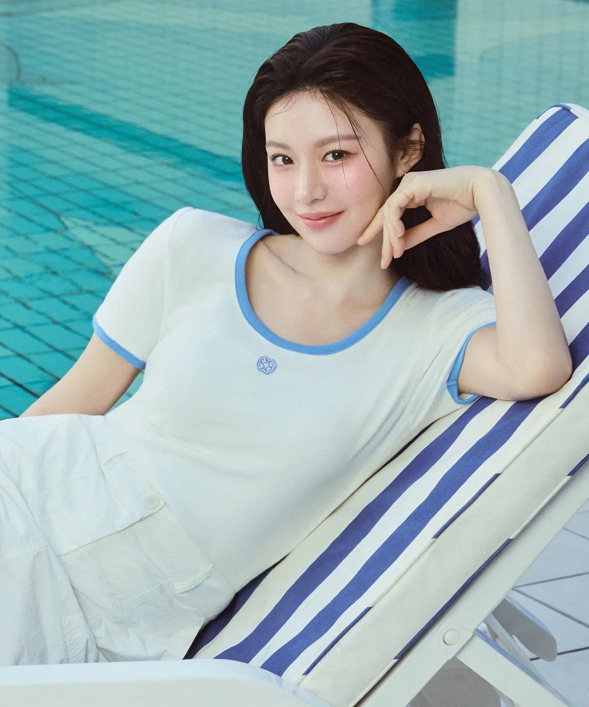 [MARIHTE] [コ·ユンジョン着用] W DEEP NECK RINGER TEE white 半袖 Tシャツ 韓国の人気ファッションブランド 7,830円