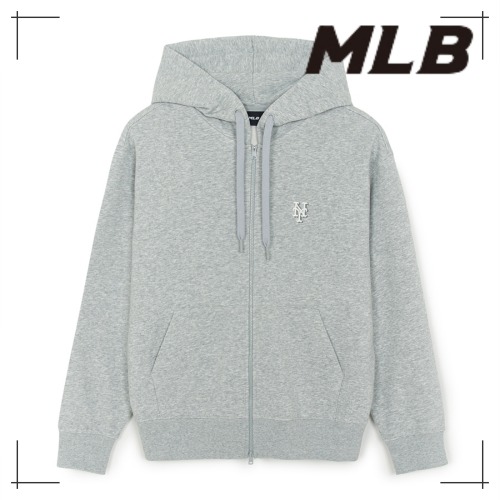 MLB公式 フードパーカー Basic Medium Logo Hooded Zip-Up NYM (Melange Grey)